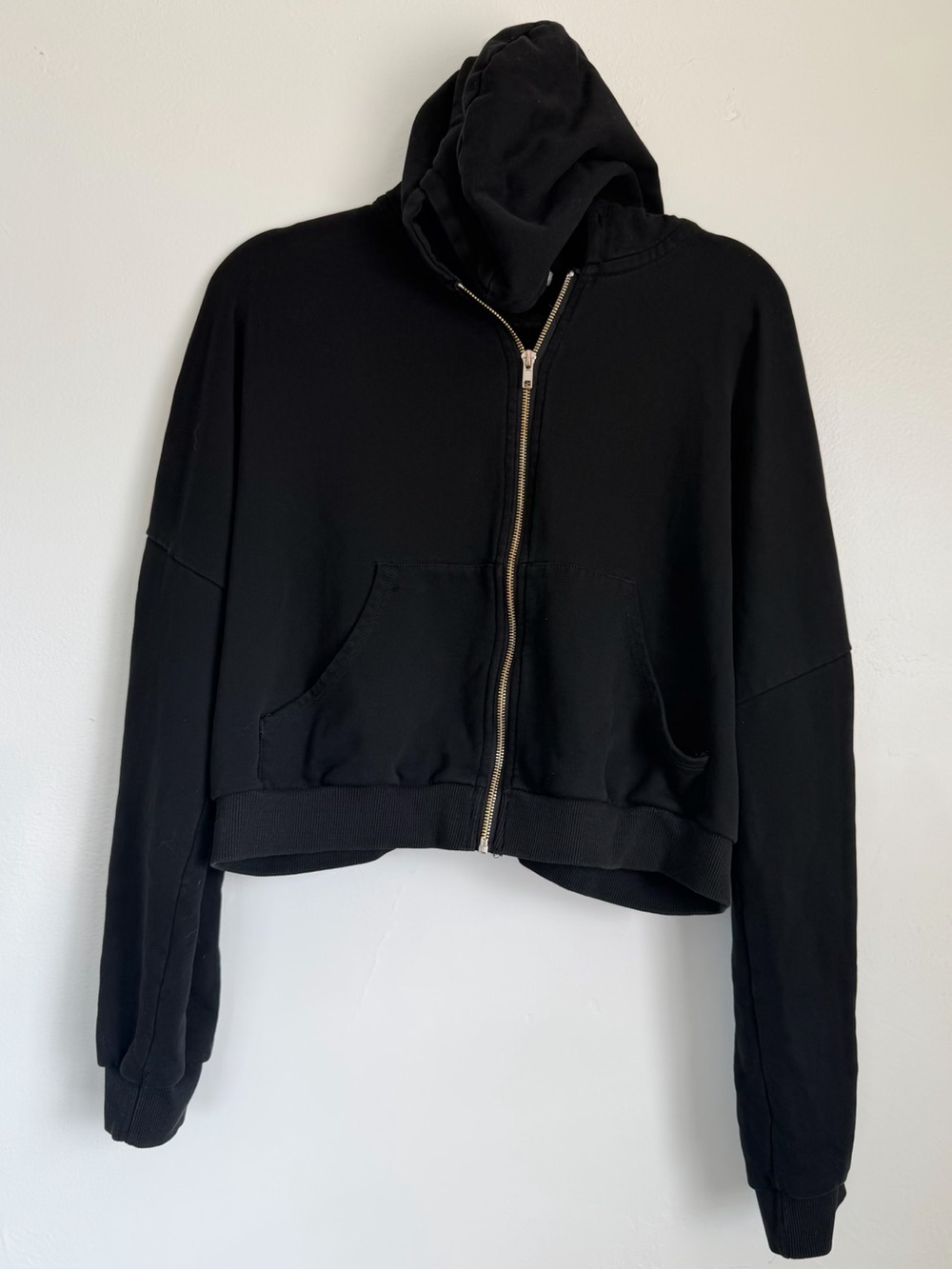 Crescent Black Full-Zip Hooded Sweatshirt